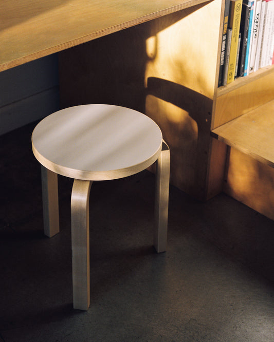 Artek Aalto Stool 60 — White/Black Top