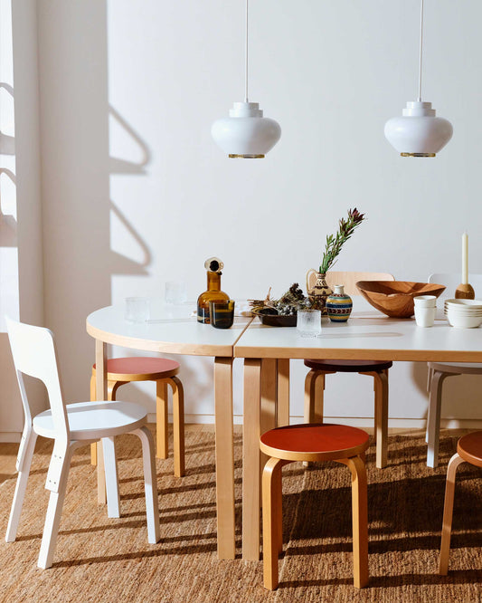 Artek Aalto Half-Round 95 Table — White Top (Special Order)