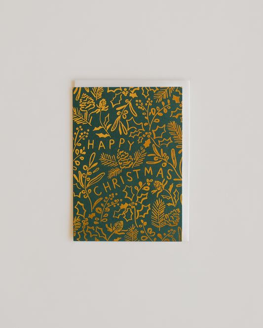 Wrap Happy Christmas Holly & Thistle Card