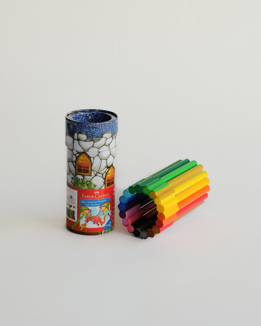 Faber-Castell Fibre-Tip Pen Connector Castle Set (18 Colour)