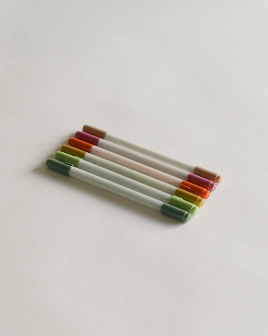 Midori Color Pens for Paintable Stamp 6pc Set — Japanese stationery at SORT Vancouver