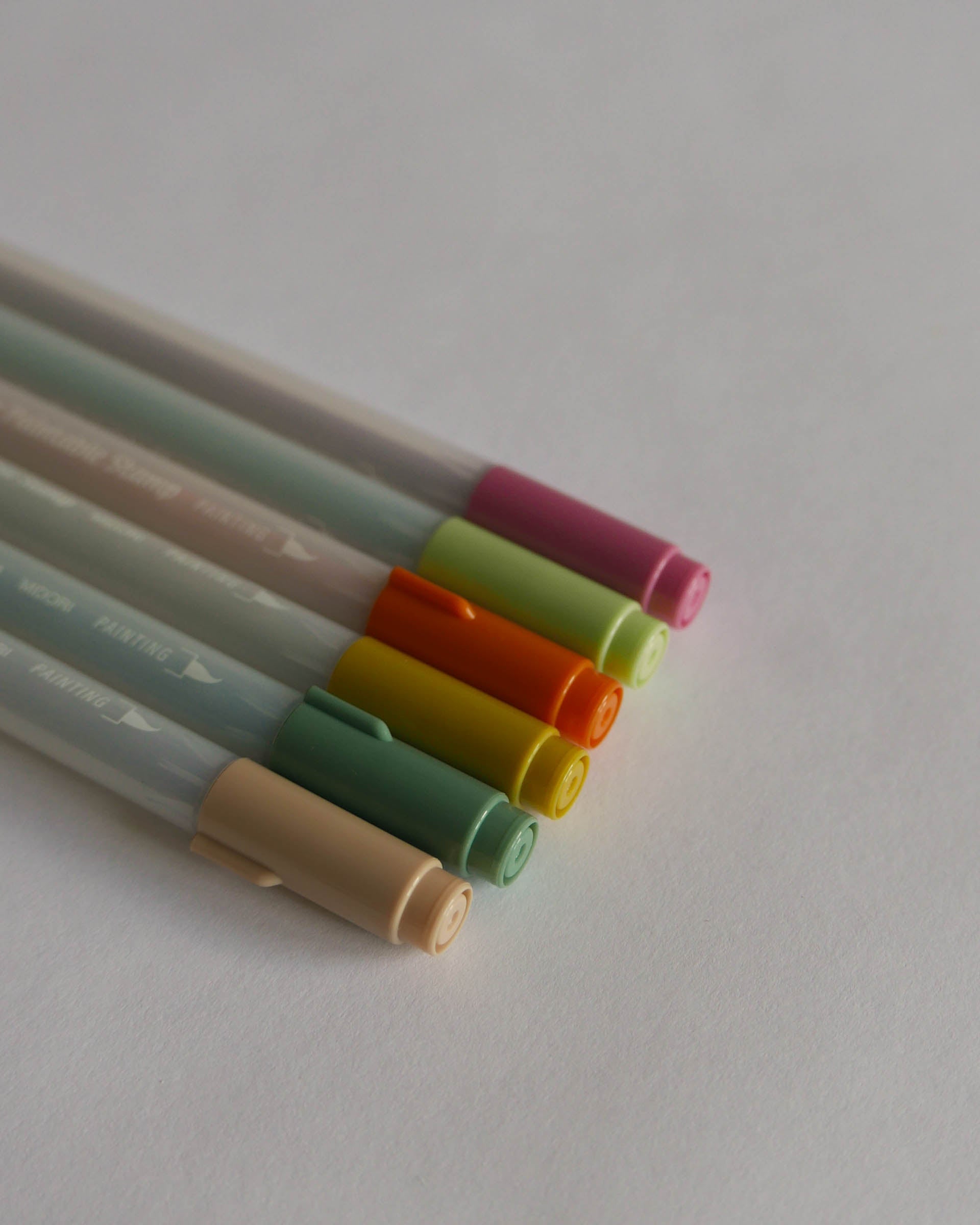 Color Pens for Paintable Stamp 6 pcs assorted Positiveness