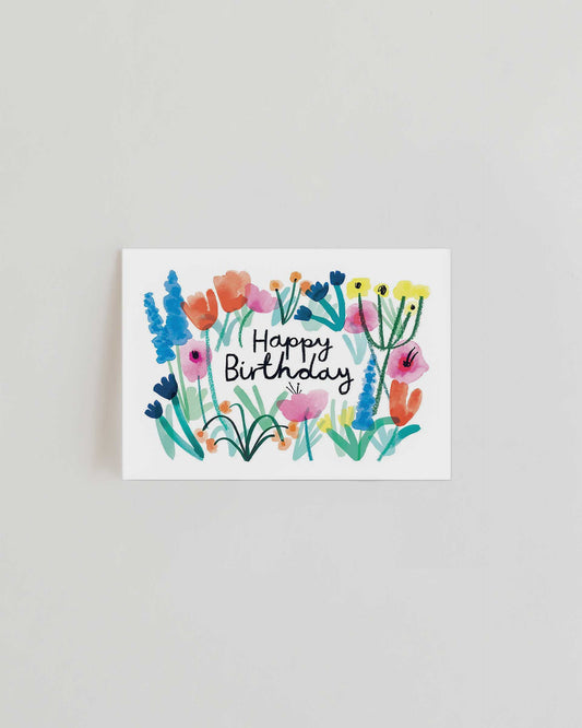 Wrap Happy Birthday Flowers Card