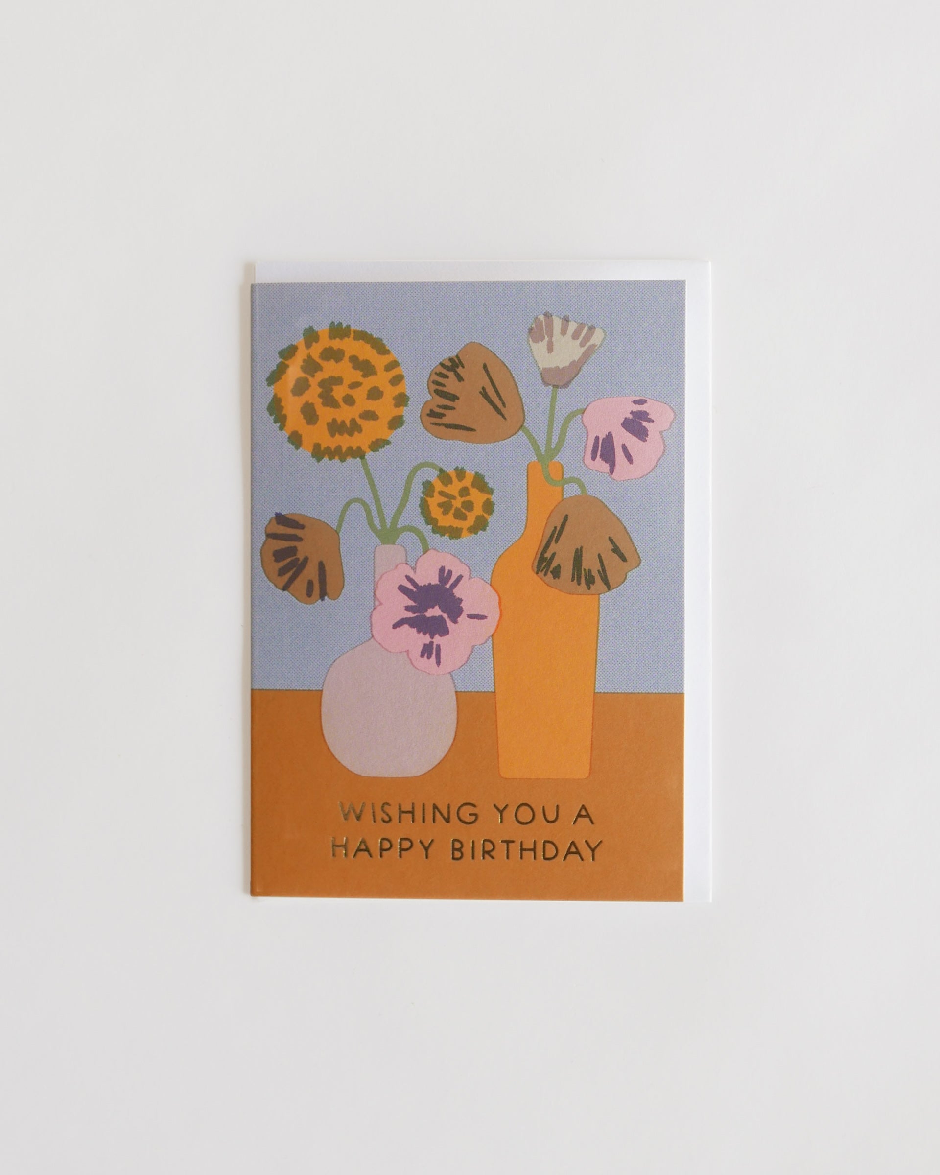 Wrap Happy Birthday Flowers in Vase Card — greeting card at SORT Vancouver