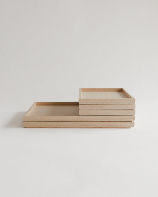 Yama No Katachi Paulownia Wood Tray—Shallow