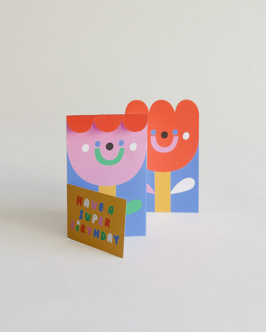 Wrap Happy Super Birthday Flowers Fold Out Card — greeting card at SORT Vancouver