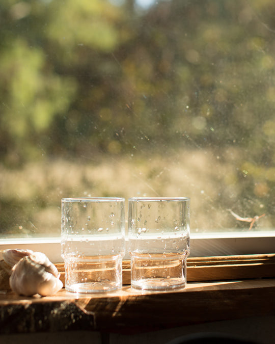 Toyo-Sasaki Stacking Glass Cup detail — minimalist glassware at SORT Vancouver