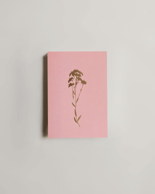ola Foil Alyssum Card (Brass on Rose Pink)