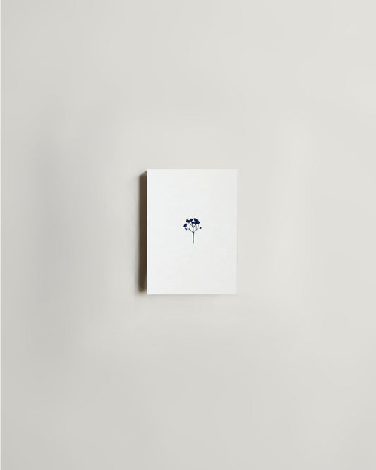 ola Small Foil Gypsophila Card (Navy on Natural)