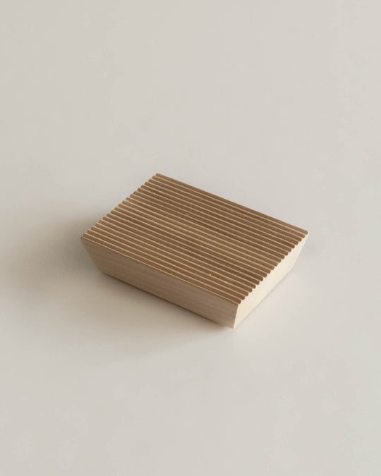 Tosaryu Hinoki Earthsaver Soap Rest — Japanese hinoki wood soap dish at SORT Vancouver